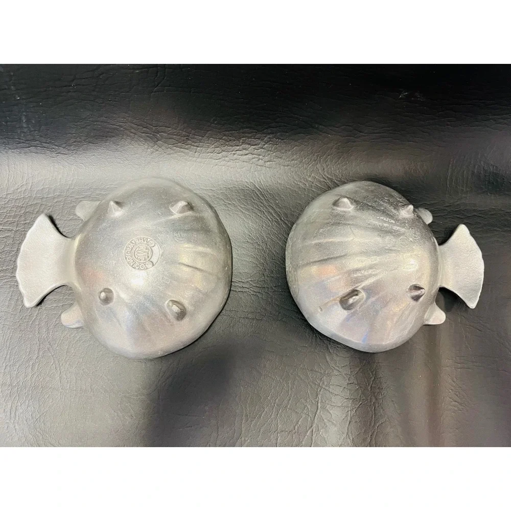 Wilton Armetale Fish Bowls Set of 2 Silver Pewter Alternative Coastal Nautical